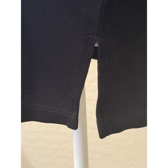 Chico's Black Lattice Scoop Neck 3/4 Sleeve Travelers Stretch Top Size 4/6 - Picture 6 of 11